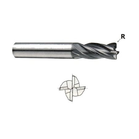 Yg-1 Tool V7 Mill Steel 4 Flute Corner Radius Regular Length Carbide End Mill EMD48040